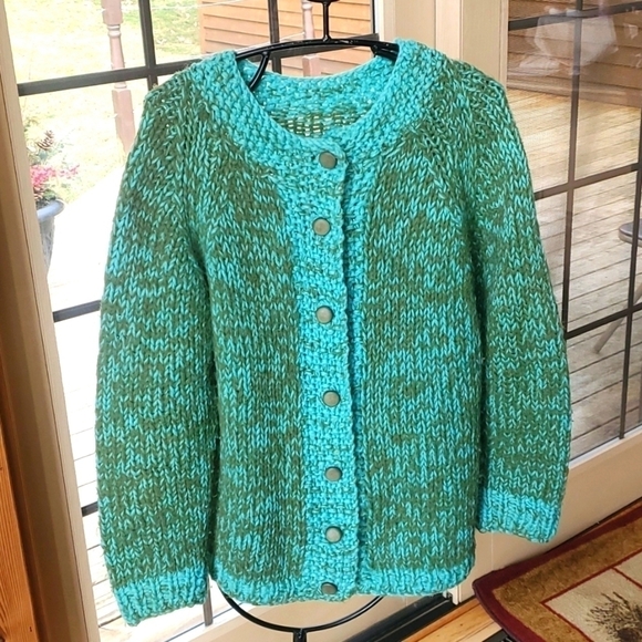 Vintage Unique Handmade Full Buttoned Sweater Sz. L Cardigan - Picture 1 of 7